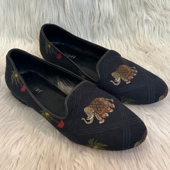 Anthropologie Jon Josef Gatsby Loafer Elephant Palm Tree Plaid Preppy Old Money - Picture 6 of 8
